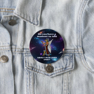 Grappige oude ufo annunaki alien ronde button 7,6 cm