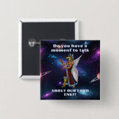 Grappige oude ufo annunaki alien vierkante button 5,1 cm (Voorkant /achterkant)