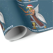 Grappige oude ufo annunaki buitenaardse kerst cadeaupapier (Rol Hoek)