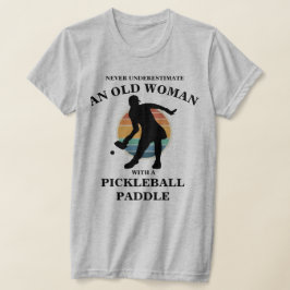 Grappige oude vrouw Pickleball Paddle Player Retro T-shirt