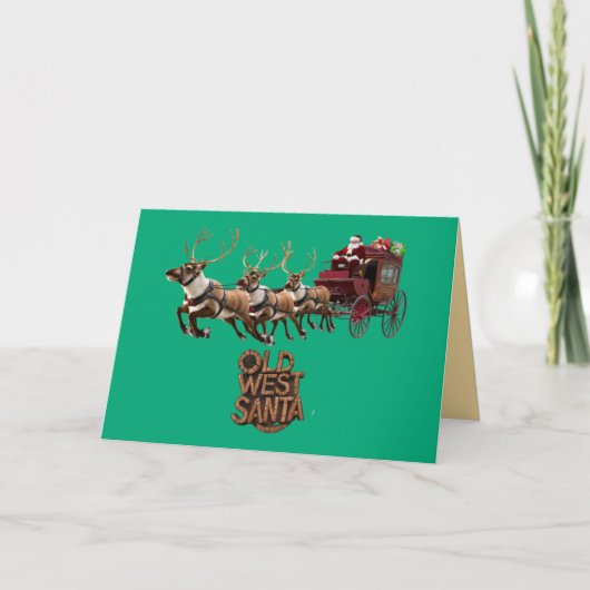 Grappige Oude Westerse Kerstman Kerstkaart Kaart (Voorkant)
