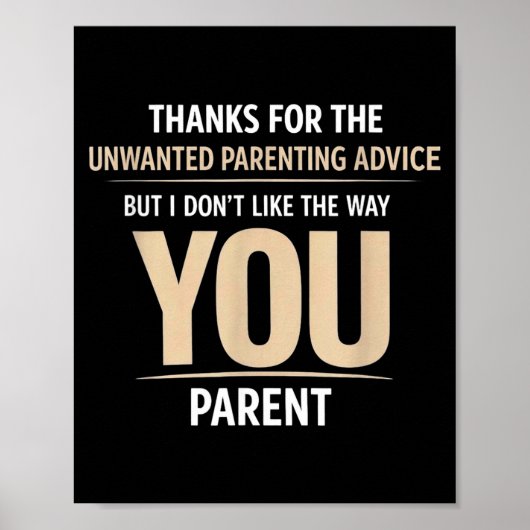 Grappige ouder citaten sarcastische moeder vader h poster (Voorkant)