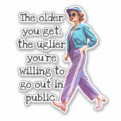 Grappige Ouder word je Sarcastische Retro Huisvrou Sticker (Voorkant)