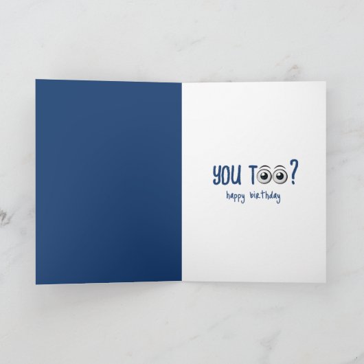 Grappige ouderdom verjaardag citaat op blauw kaart (Binnen)