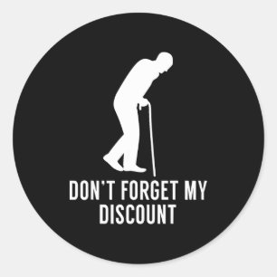Grappige Oudere Gag Gift Senior Burger Gag - Niet  Ronde Sticker