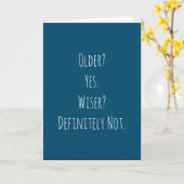 Grappige oudere wijzere verjaardag kaart (Gele Bloem)