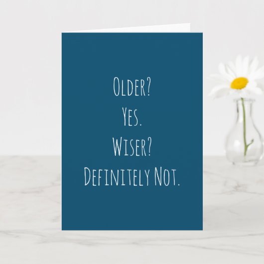 Grappige oudere wijzere verjaardag kaart (Kleine Plant)