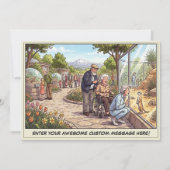 Grappige Ouderen Dag bij de dierentuin samenzijn Kaart (Voorkant)