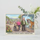 Grappige Ouderen Dag op de Dierentuin Samenkomst U Kaart (Staand voorkant)