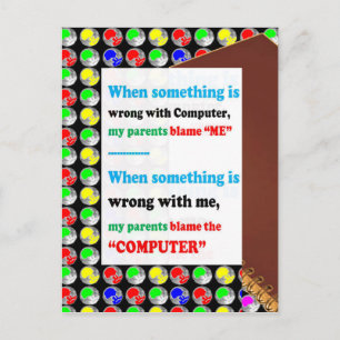 GRAPPIGE Ouders Computer Blame Game Grappen Komedi Briefkaart