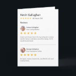 Grappige Ouders Son Star Rating Review Verjaardag Kaart<br><div class="desc">Deze grappige verjaardagskaart heeft een lay-out zoals een website voor online reviewen. Er zijn twee bewerkbare reviewen, waaronder de namen, foto's en tekst. Dit is perfect voor ouders die een kaart geven aan hun volwassen zoon. Voeg de naam en sterrenclassificatie van uw zoon toe. U kunt het ontwerp verder bewerken...</div>