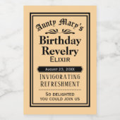 Grappige ouderwetse verjaardagswijn of feestgunst wijn etiket (Enkel label)