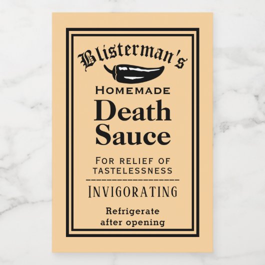 Grappige ouderwetse zelfgemaakte hete saus chili wijn etiket (Enkel label)