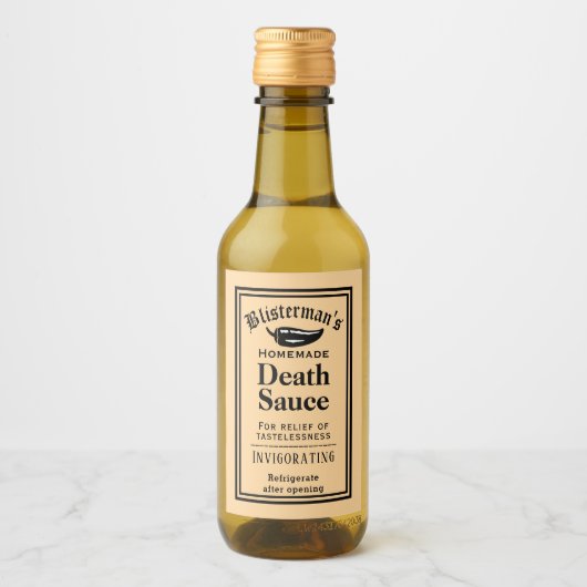 Grappige ouderwetse zelfgemaakte hete saus chili wijn etiket (Voorkant)