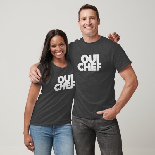 grappige Oui Chef restaurant baas personeel sous w T-shirt (Unisex)