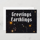 Grappige Outer Space Groetjes Aardbewoners Briefkaart (Voorkant / Achterkant)