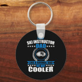 Grappige outfit voor vader als ski-instructeur voo sleutelhanger (Voorkant)