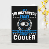 Grappige outfit voor vader-dag als ski-instructeur kaart (Gele Bloem)