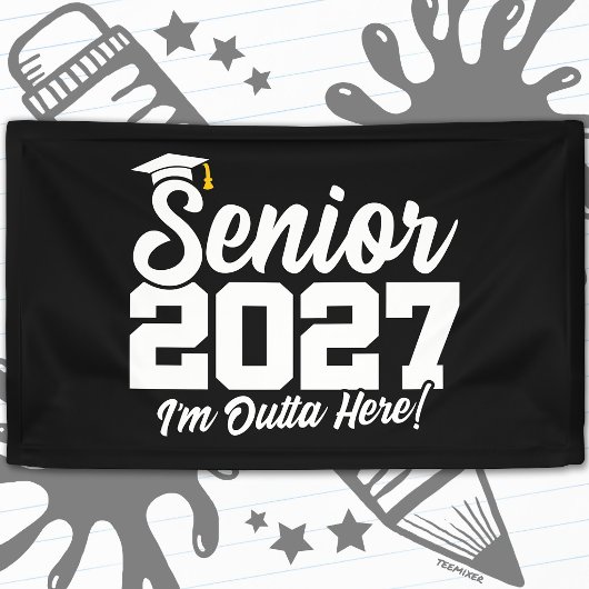 Grappige Outta Here Afstudeerklas van 2027 Spandoek