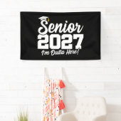 Grappige Outta Here Afstudeerklas van 2027 Spandoek (Insitu)