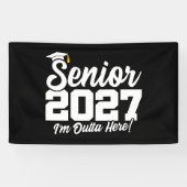 Grappige Outta Here Afstudeerklas van 2027 Spandoek (Horizontaal)