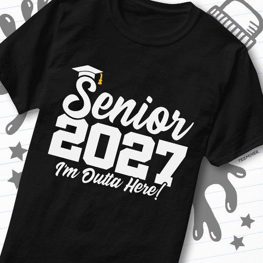Grappige Outta Here Afstudeerklas van 2027 T-shirt