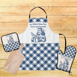Grappige Oven Mitt en Pot Houder Set Retro Plaid
