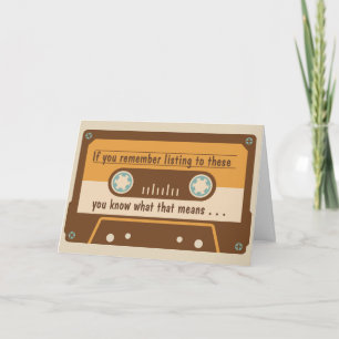 Grappige Over de Hill Cassettesingle Verjaardagska Kaart