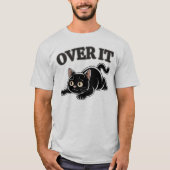 Grappige Over Het Zwarte Kat Illustratie T-shirt (Voorkant)