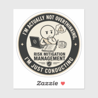 Grappige Overdenkende Risicoanalyse Bedrijfsronde Sticker