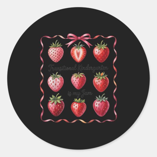 Grappige overgangskleuterschool is mijn Jam Strawb Ronde Sticker (Voorkant)