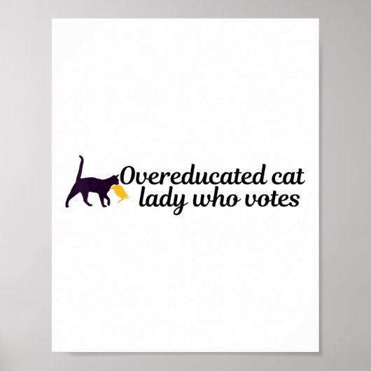 Grappige overgeschoolde Kamala Voter Cat Holding T Poster (Voorkant)