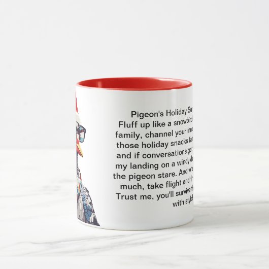 Grappige overlevingstips van een duif mok (Midden)