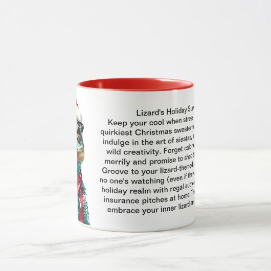 Grappige overlevingstips van een hagedis mok (Midden)