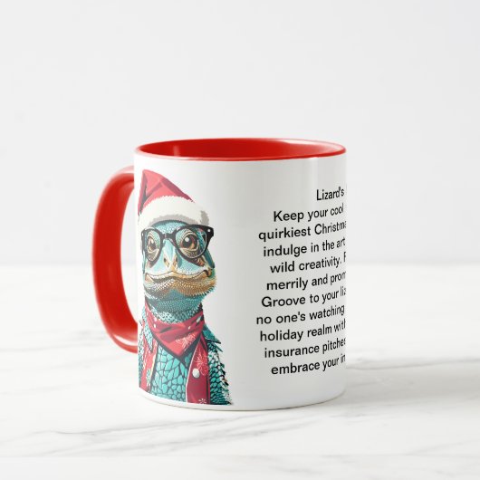 Grappige overlevingstips van een hagedis mok (Voorkant links)