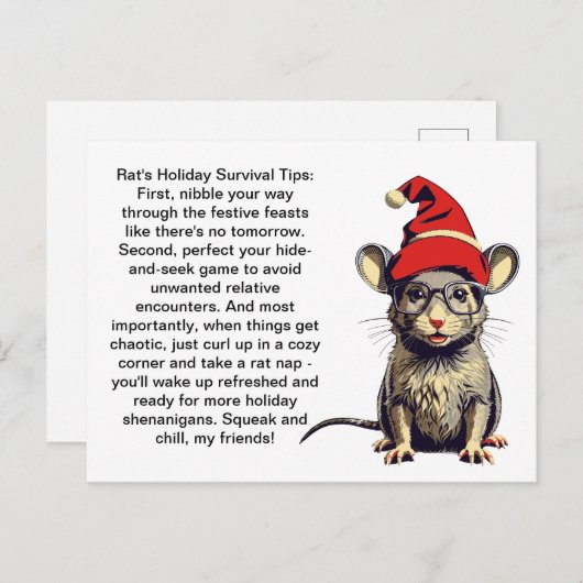 Grappige overlevingstips van een rat briefkaart (Voorkant / Achterkant)