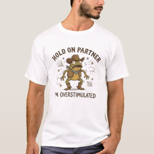 Grappige Overstuurde Cowboy Kikker Retro T-shirt