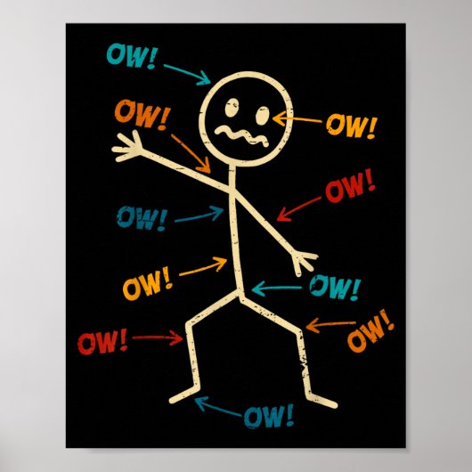 Grappige Ow Ow Ow Ow Uitdrukking Lichaamspijn Kara Poster (Voorkant)