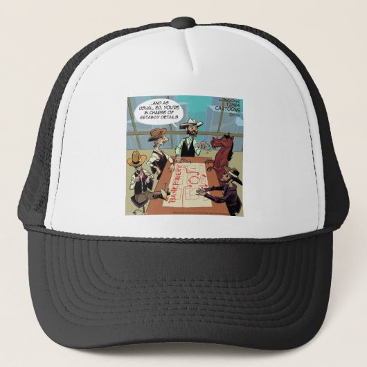 Grappige paard bankovervaller trucker pet (Voorkant)