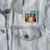 Grappige paard bankovervaller vierkante button 5,1 cm (In situ)