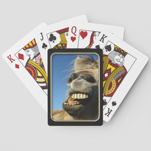Grappige Paard Foto Kunst Speelkaarten (Achterkant)