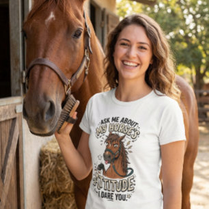 Grappige paard houding grafische schuur leven humo t-shirt