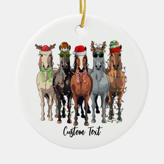Grappige Paard Kerst Ornamenten (Voorkant)