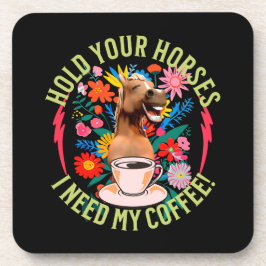 Grappige paard koffie liefhebber humor bier onderzetter