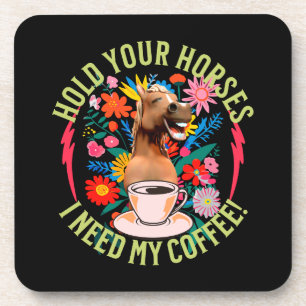 Grappige paard koffie liefhebber humor bier onderzetter