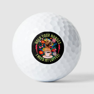 Grappige paard koffie liefhebber humor golfballen