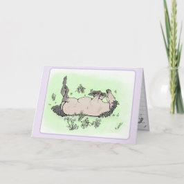 Grappige Paard Minnaar Feest Whimsical Bloemrijke  Bedankkaart