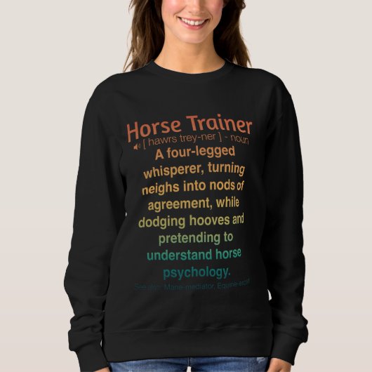 Grappige Paard Trainer Trui (Voorkant)