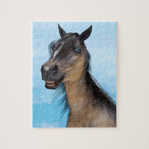 Grappige Paarden Glimlach Portret Kunst Legpuzzel