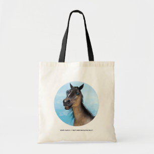 Grappige Paarden Glimlach Portret Kunst Tote Bag